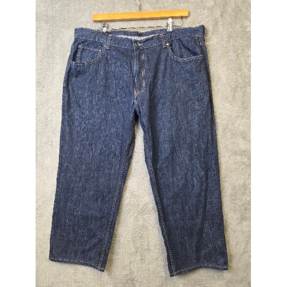 Claiborne Relaxed Fit Cropped Jeans Mens 44x29 Dark Wash Denim Cotton